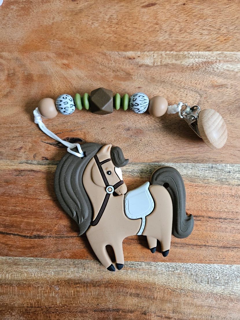 Brown Horse Silicone Teether