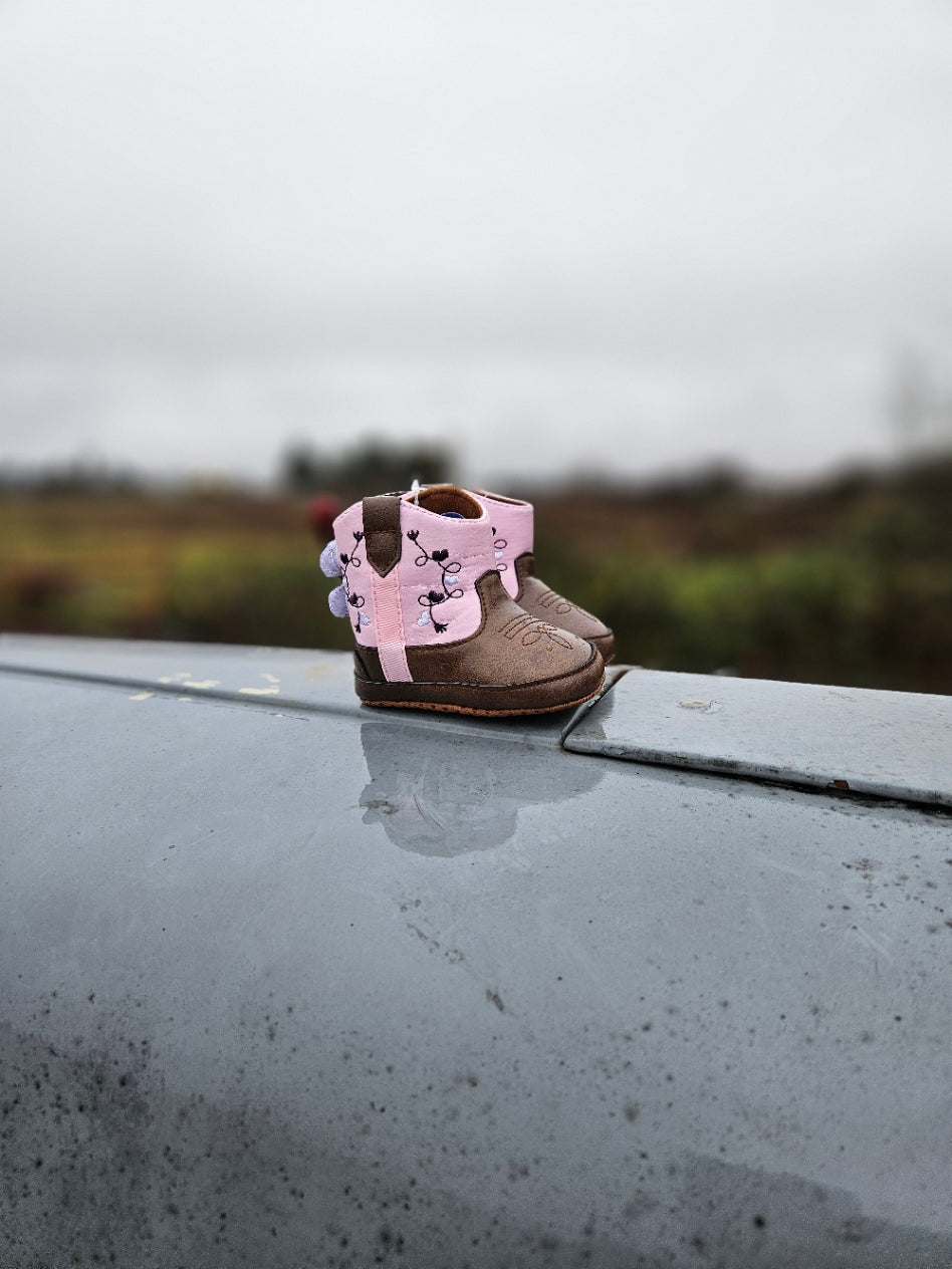 Baby Cowboy Pink Booties