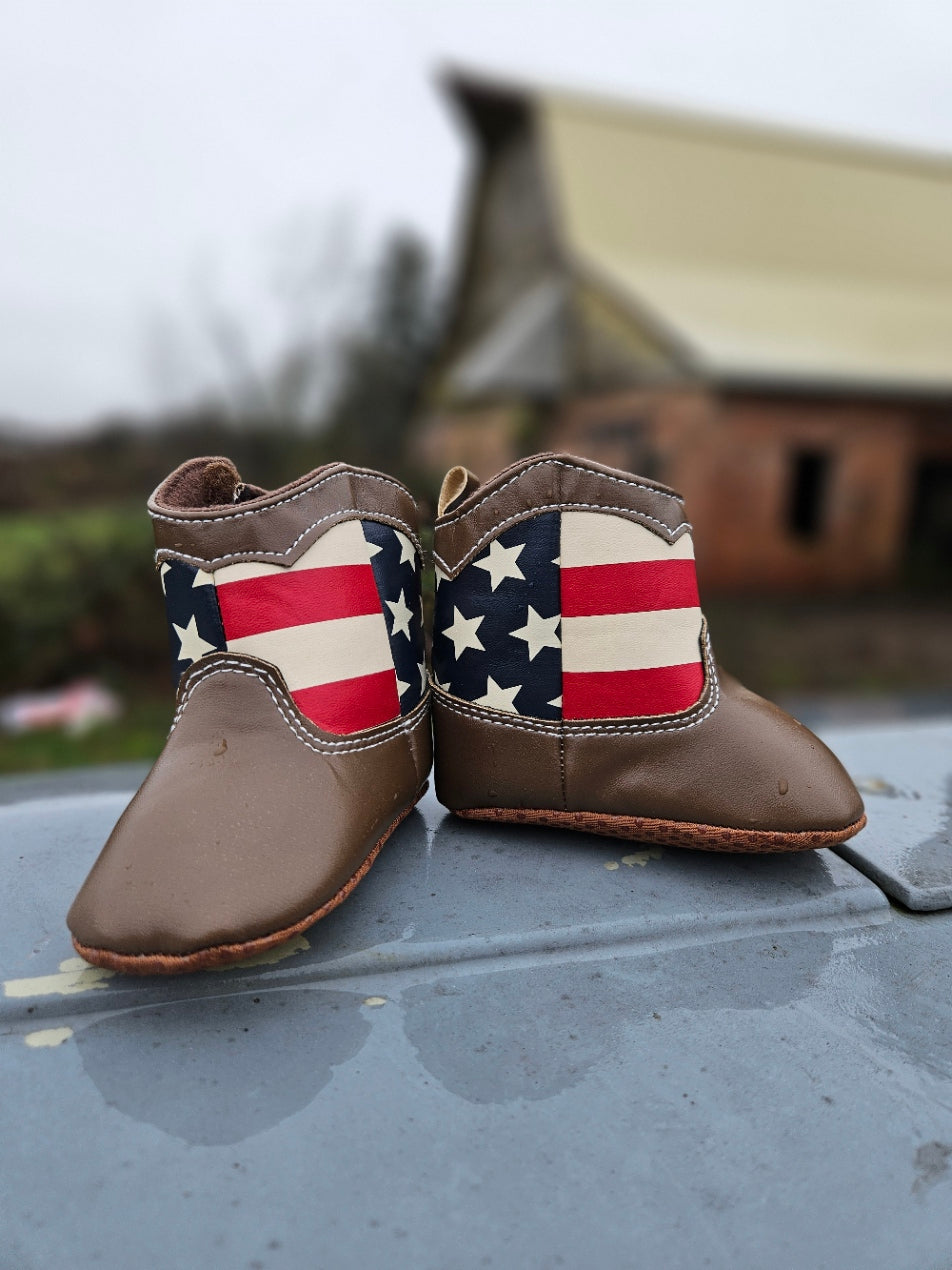 Baby Cowboy Patriotic Booties