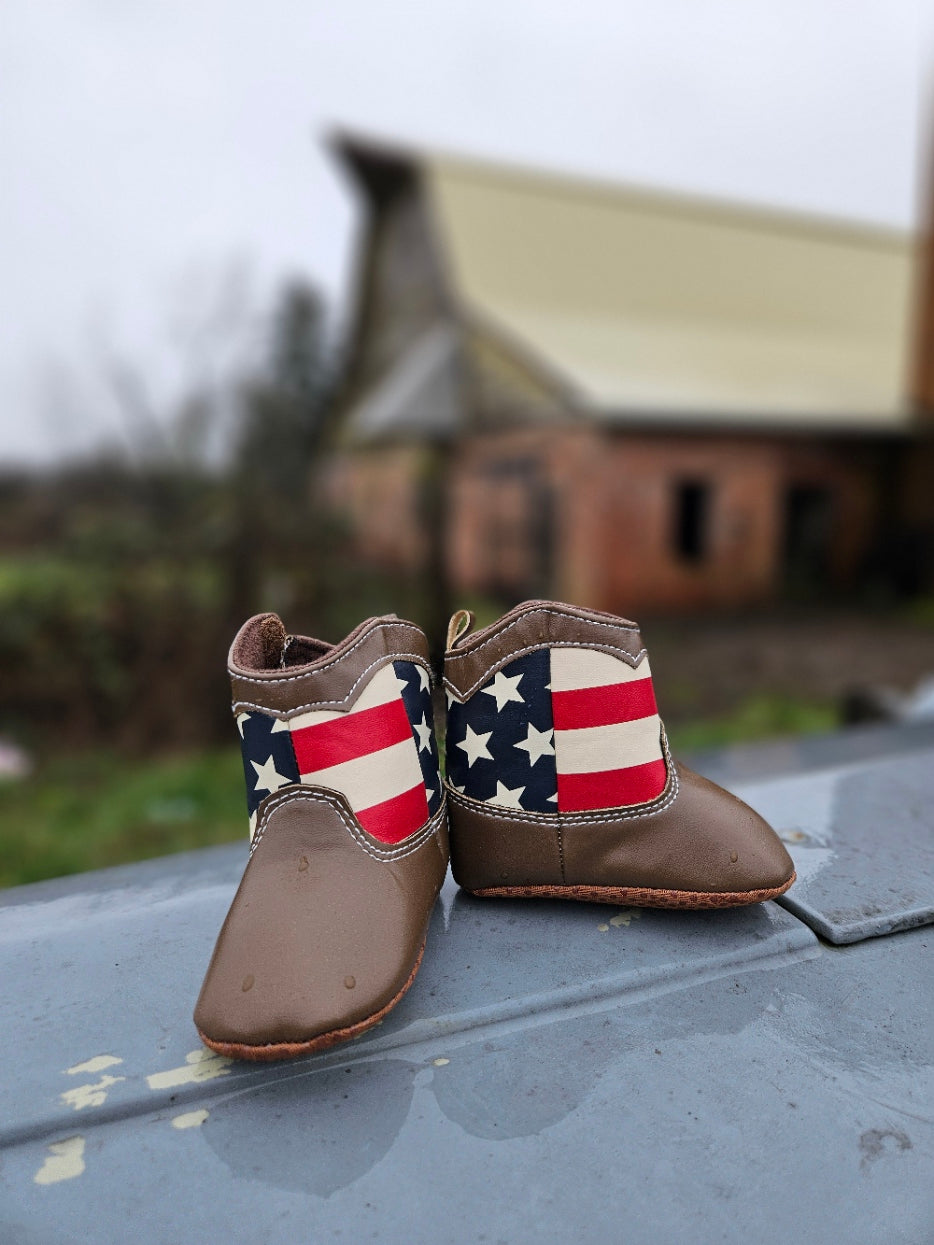 Baby Cowboy Patriotic Booties