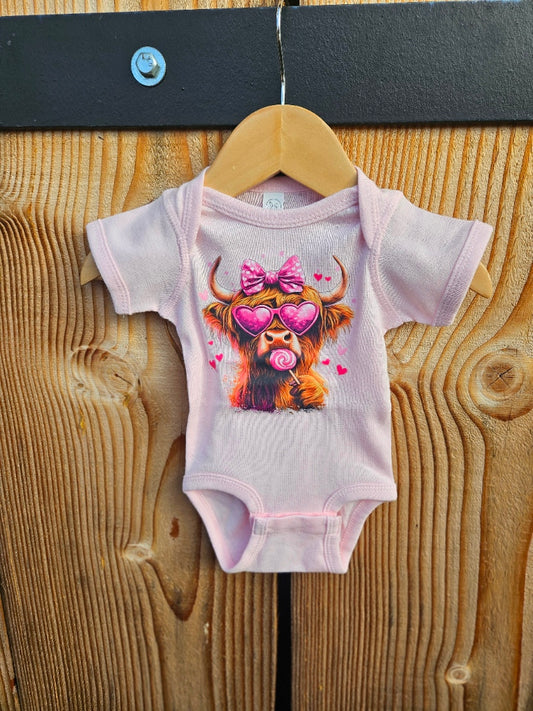 Highland Cow Lollipop Onesie