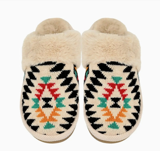 C.C Beanie Aztec Slippers (Beige)