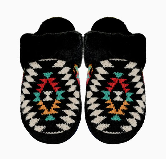 C.C Beanie Aztec Slippers (Black)